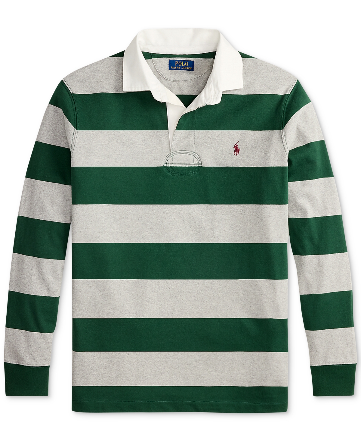 Polo Ralph Lauren Mens Striped Logo-embroidered Cotton Rugby Shirt Multi In Multi