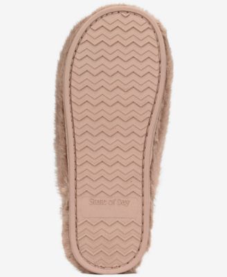 Women's Boxed Two-Tone Faux-Fur Slide Slippers, Macy's Exclusive