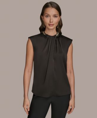 Donna Karan New York - Women's Cap-Sleeve Twist-Neck Top