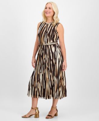 Women's Sleeveless Tie-Waist Midi Dress