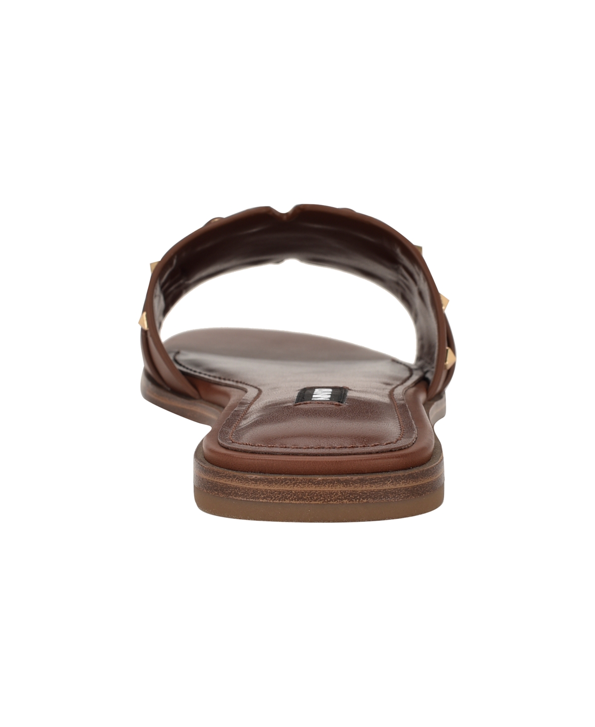 Nine West Women's Griyen Studded Flat Slide Sandals In Brown
