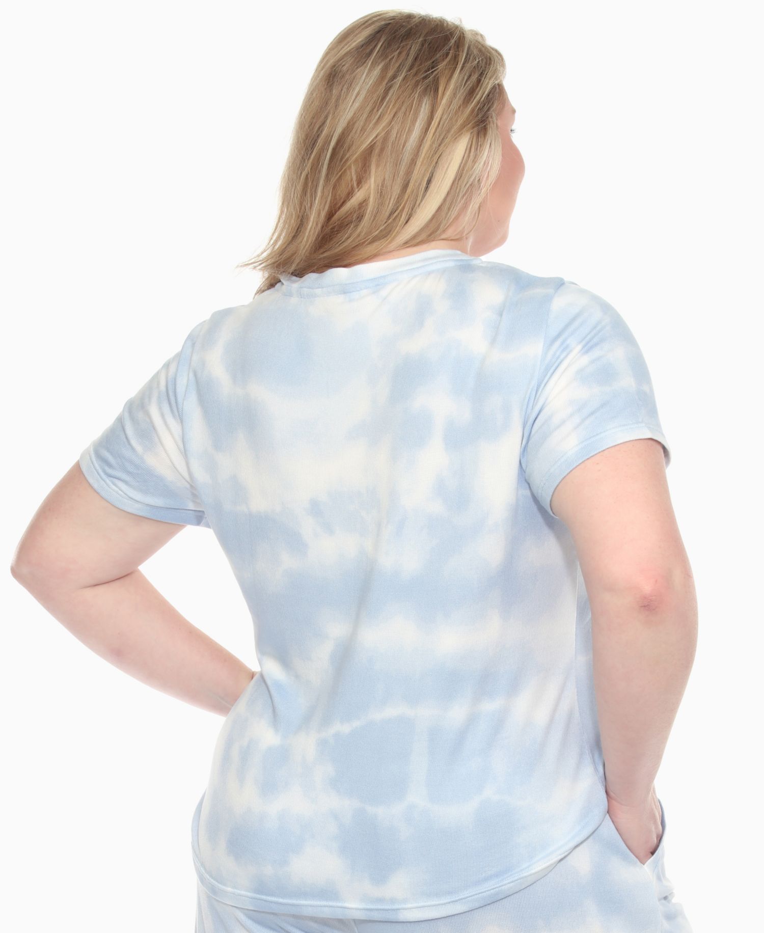 Plus Size Short Sleeve and Capri Lounge Set