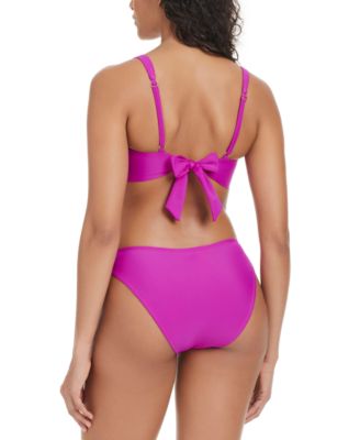 Bar Iii Womens Unraveled Lace Up Bikini Top Bottoms Exclusively At Macys In Pink