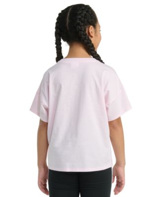 Big Girls Short-Sleeve Drop Shoulder Logo Graphic Cotton T-Shirt