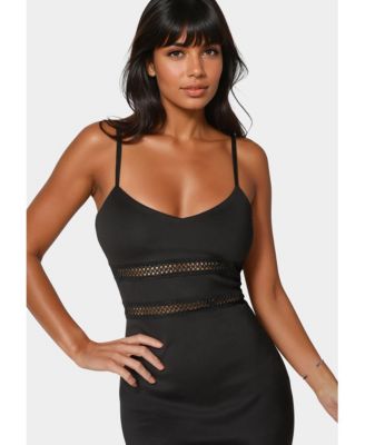 Women's Lace Trim Flounce Midi Dress