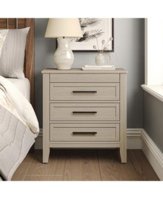 Theresa Transitional 3-Drawer Nightstand with Hidden Pull-out Drawer