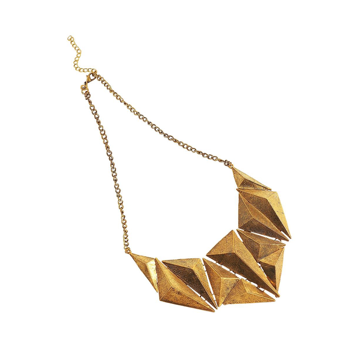 Geometric Statement Necklace - Gold