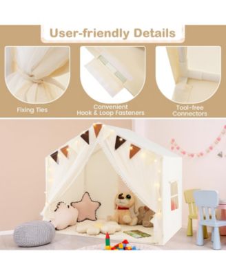 Large Toddler Playhouse Tent with Door Curtains Windows