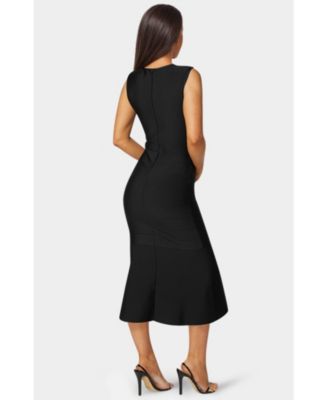 Women's Cap Sleeve Bandage Flounce Dress