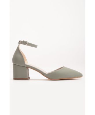 Miranda Low Block Heels with Pearls