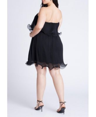 Women's Plus Size Ruffle Hem Mini Dress