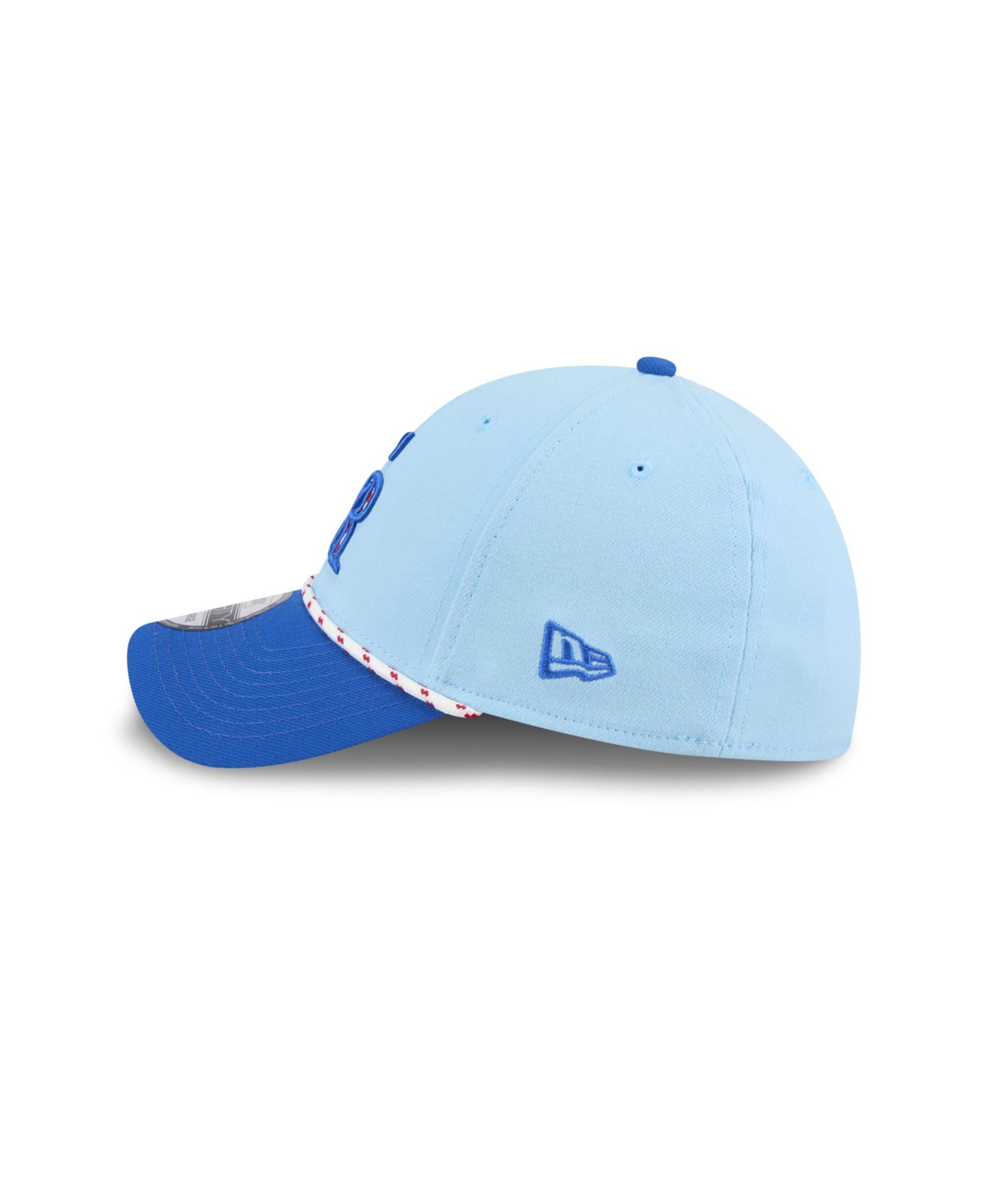 Мужская кепка New Era Light Blue/Blue Colorado Rockies 2025 Fourth of July 39THIRTY Flex Hat — фото 4