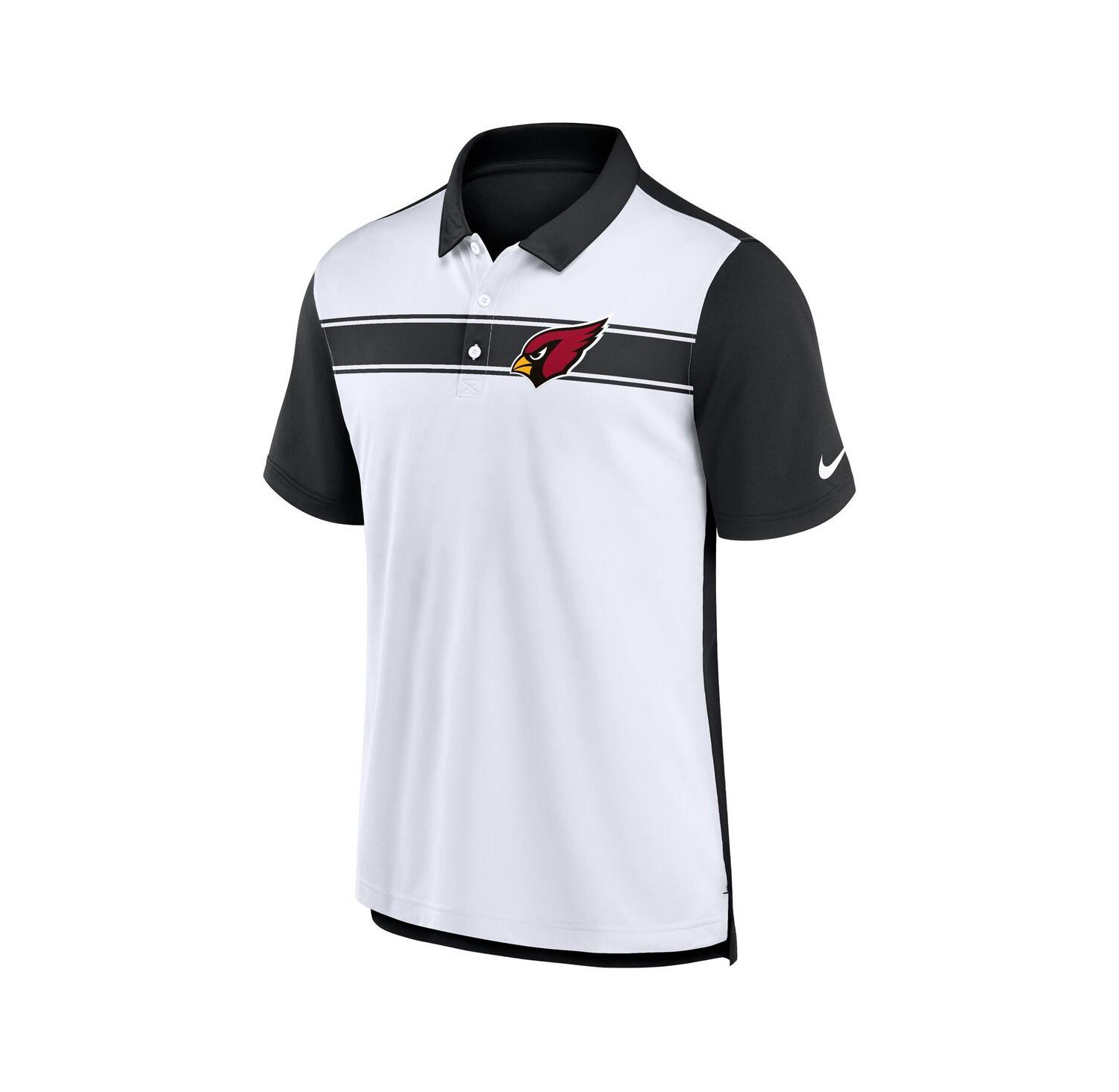 Men's White/Black Arizona Cardinals Rewind Pique Polo Shirt
