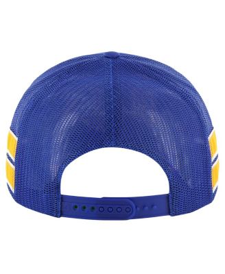 Men's Blue St. Louis Blues Sideband Stripes Trucker Snapback Hat