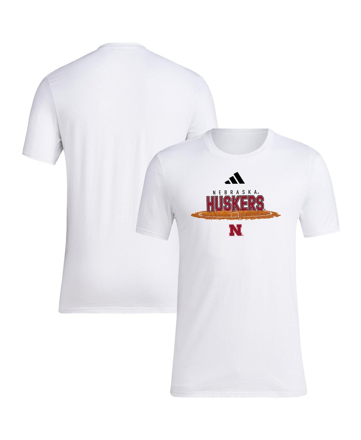 Men's White Nebraska Huskers Softball Pitcher's Circle T-Shirt - White
