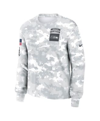 Women's Arctic Camo Seattle Seahawks 2024 Salute to Service Performance Long Sleeve T-Shirt