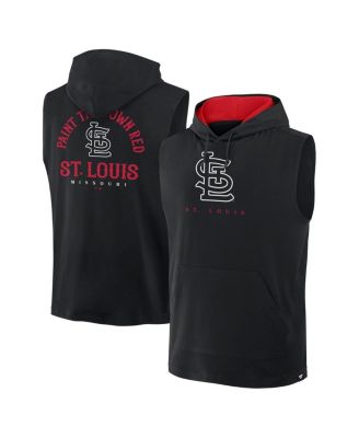 Fanatics - Men's Black St. Louis Cardinals Fire Speed Sleeveless Pullover Hoodie