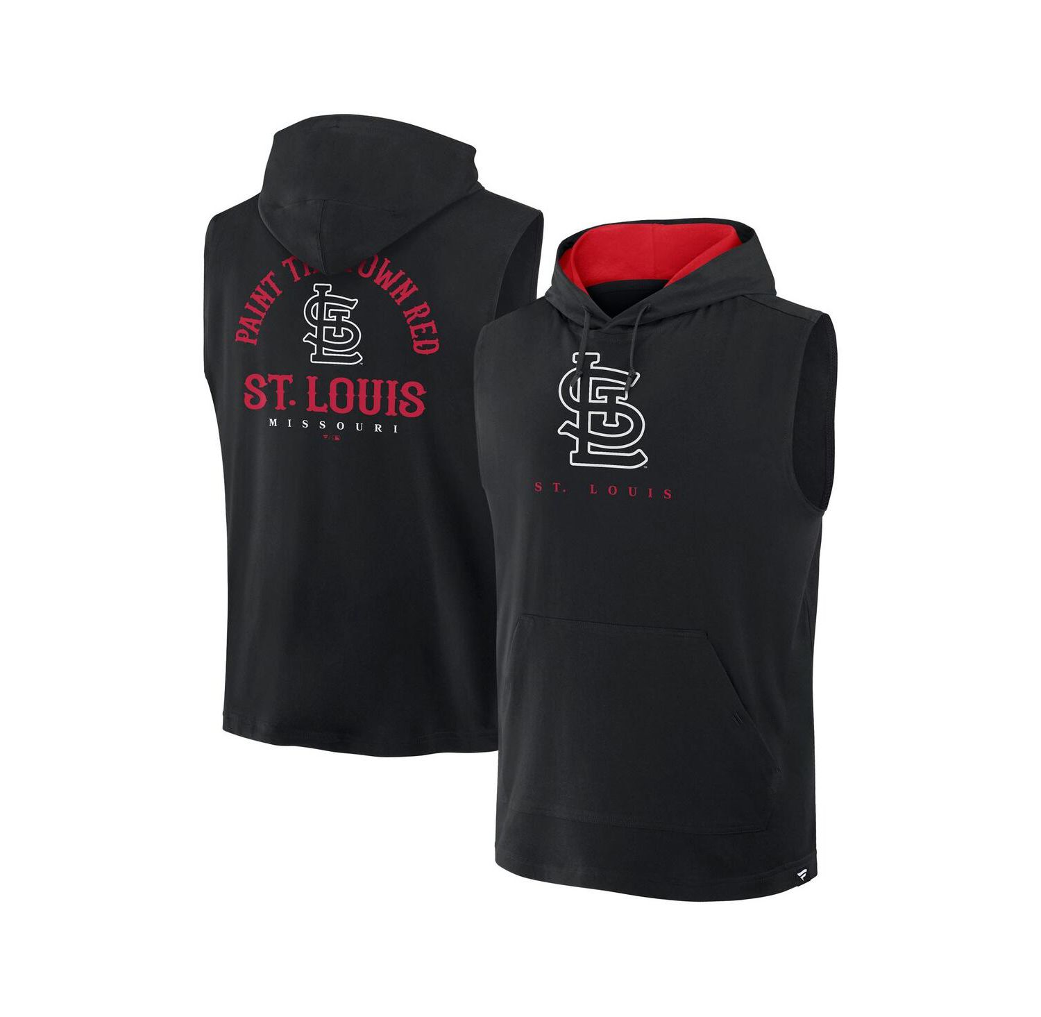 Men's Black St. Louis Cardinals Fire Speed Sleeveless Pullover Hoodie