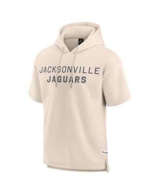 Men's Cream Jacksonville Jaguars Elements Future Ground Lettering Short Sleeve Pullover Hoodie