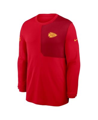 Men's Red Kansas City Chiefs Sideline Coach UV Performance Long Sleeve T-Shirt