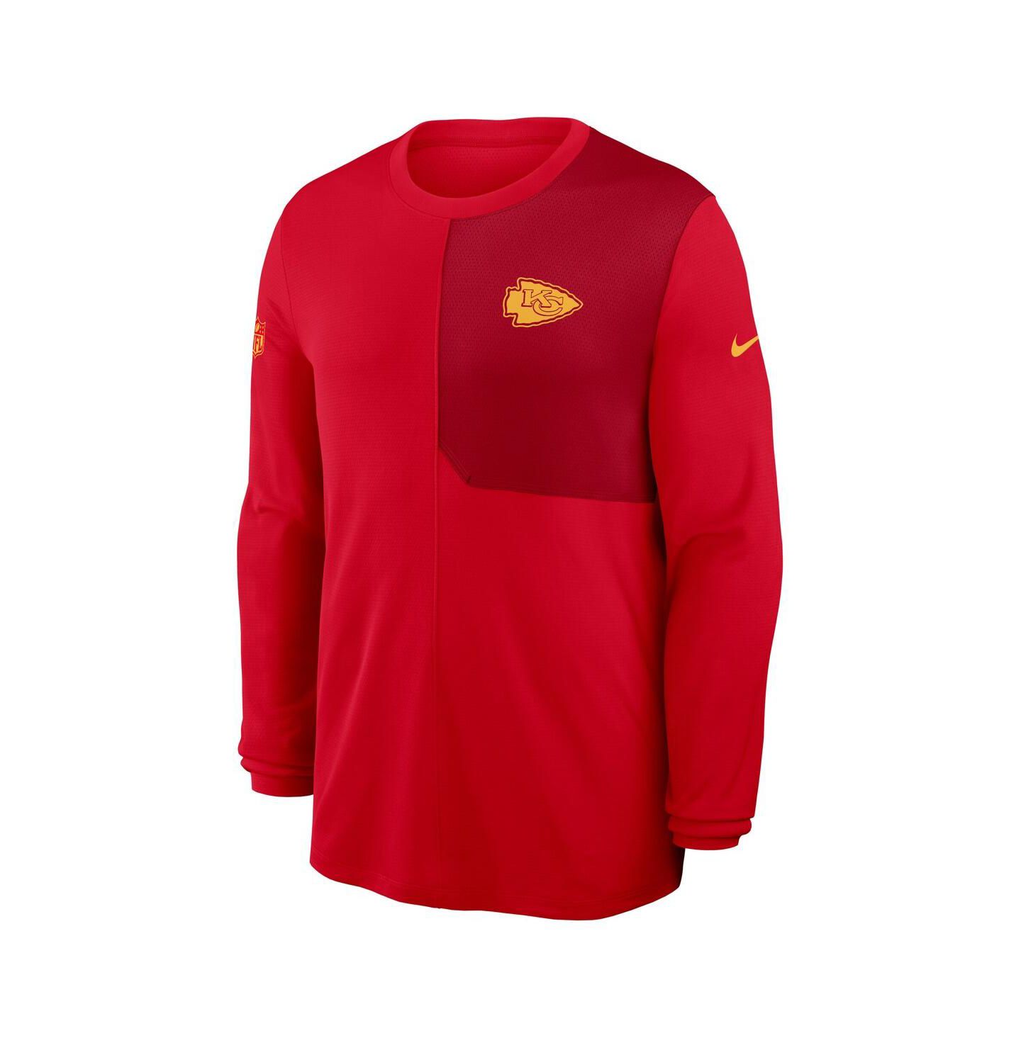 Мужская футболка Nike Red Kansas City Chiefs Sideline Coach UV Performance Long Sleeve — фото 2
