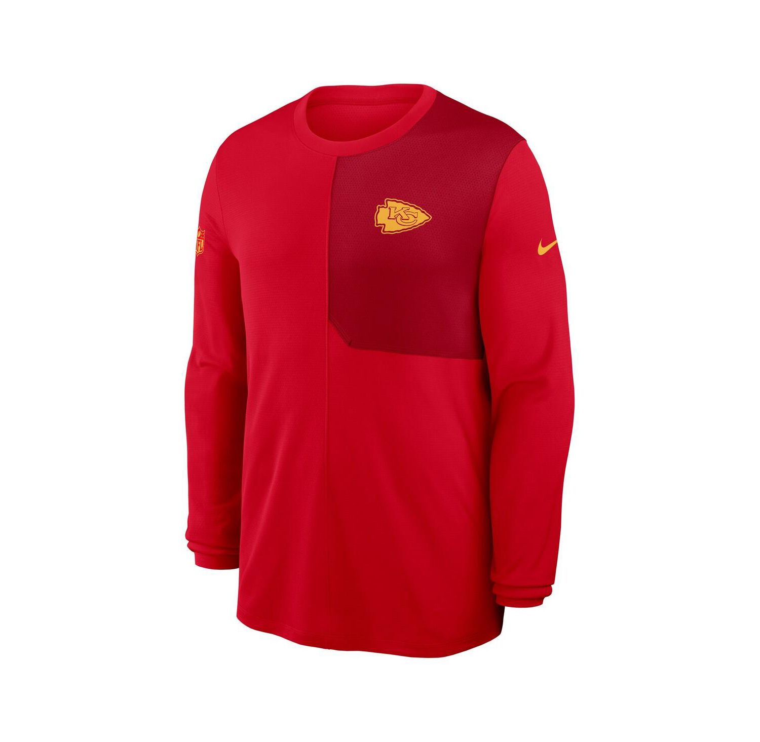 Men's Red Kansas City Chiefs Sideline Coach UV Performance Long Sleeve T-Shirt
