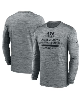 Nike - Men's Gray Cincinnati Bengals Sideline Velocity Performance Long Sleeve T-Shirt
