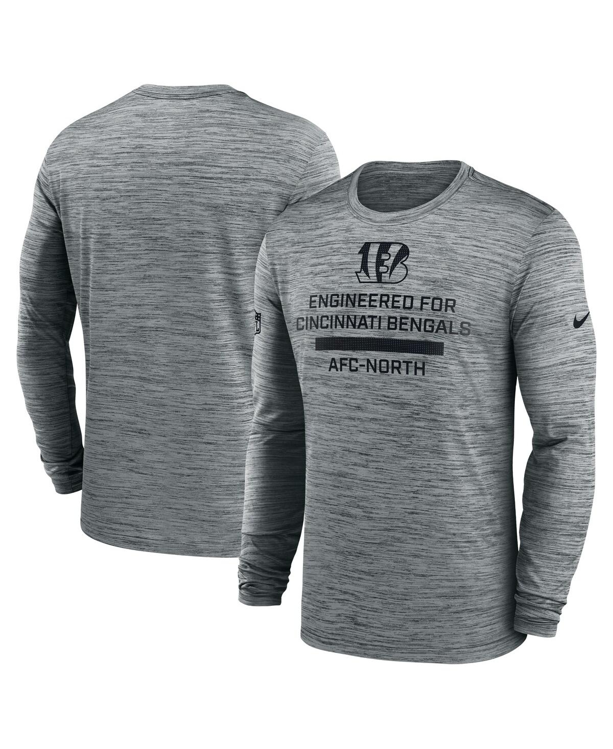 Nike Men's Gray Cincinnati Bengals Sideline Velocity Performance Long Sleeve T-Shirt