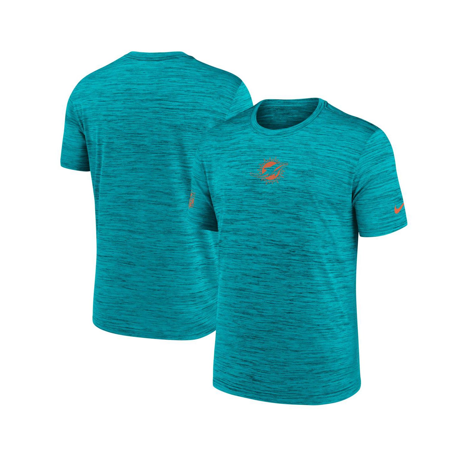 Men's Aqua Miami Dolphins Big & Tall Sideline Velocity Performance T-Shirt