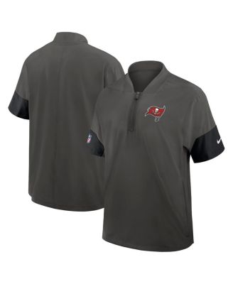 Nike - Men's Pewter Tampa Bay Buccaneers Sideline Short Sleeve Quarter-Zip Performance Coach Jacket