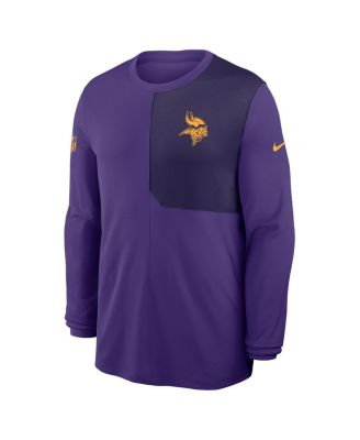 Men's Purple Minnesota Vikings Sideline Coach UV Performance Long Sleeve T-Shirt