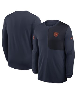 Nike - Men's Navy Chicago Bears Sideline Coach UV Performance Long Sleeve T-Shirt