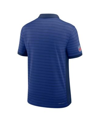 Men's Royal New York Giants Sideline Victory Stripe Performance Polo Shirt