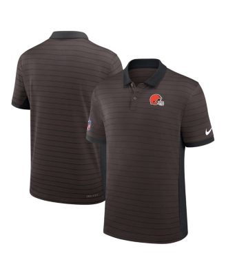 Nike - Men's Brown Cleveland Browns Sideline Victory Stripe Performance Polo Shirt