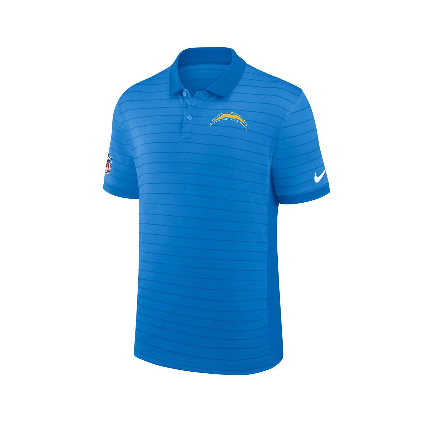 Men's Powder Blue Los Angeles Chargers Sideline Victory Stripe Performance Polo Shirt