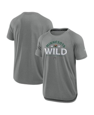 Fanatics - Men's Heather Gray Minnesota Wild 2025 Stanley Cup Playoffs Authentic Pro Rink Performance T-Shirt