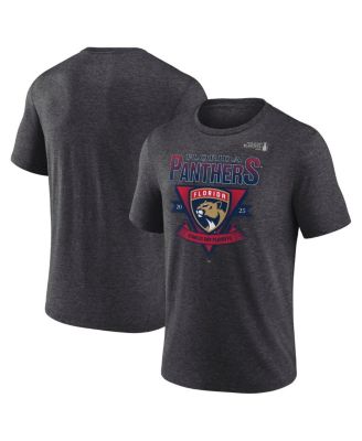 Fanatics - Men's Heather Charcoal Florida Panthers 2025 Stanley Cup Playoffs Crossbar Tri-Blend T-Shirt