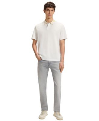 Men's Cotton-Pique Patterned Collar Polo Shirt