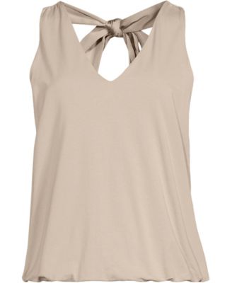 Plus Size Lightweight Jersey Blouson Vneck Tank