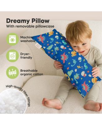 Buddy Toddler Pillow with Pillowcase, 10X18 Soft Cotton Toddler Pillows for Sleeping, Kids Pillow