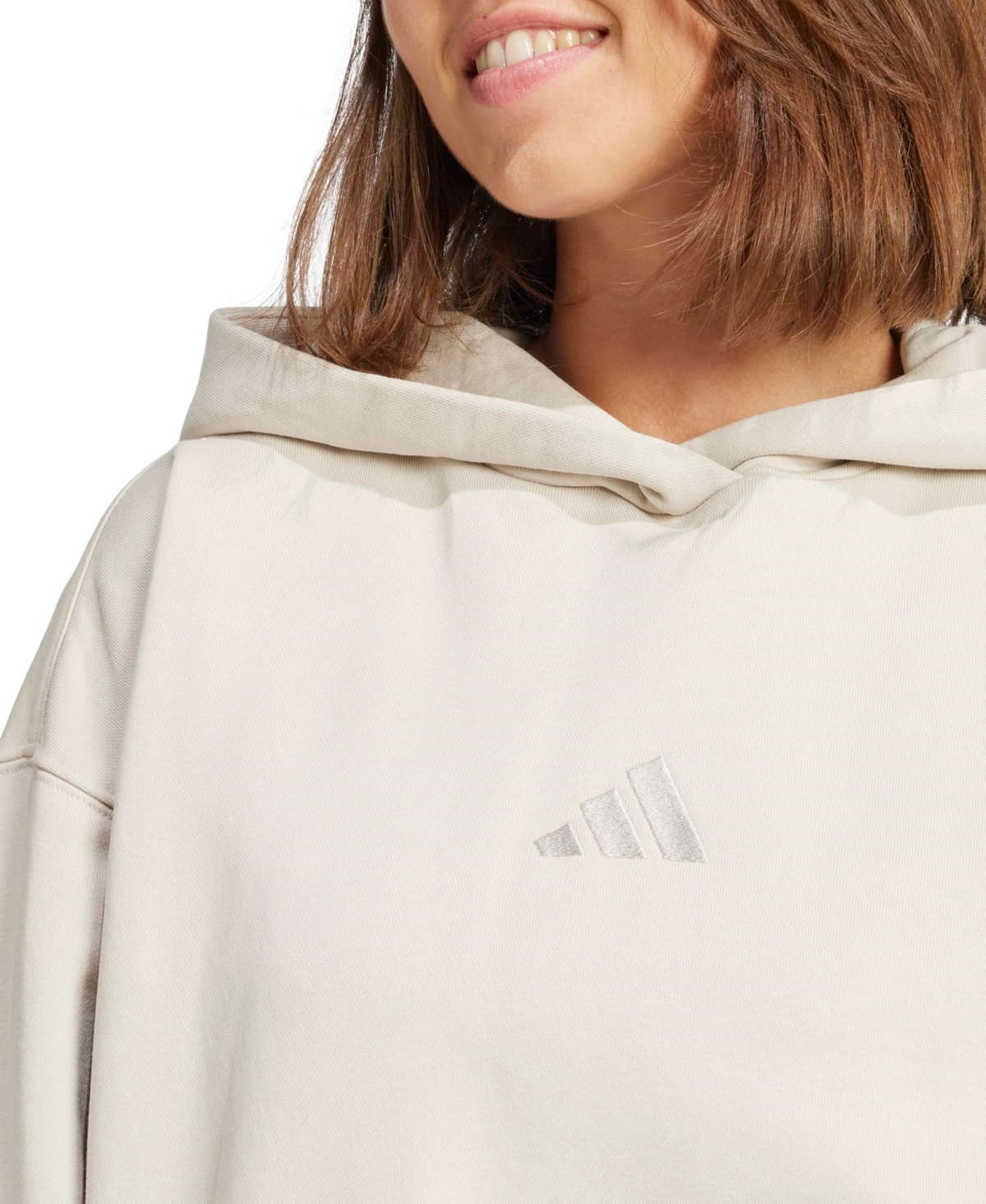 Adidas Originals Women's Drawcord Adjustable Kangaroo Pocket Jacket In White