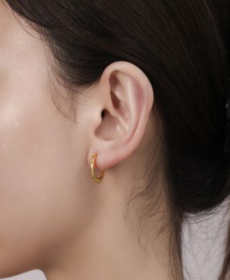 Crystal Trio Huggie Hoop Earring Set