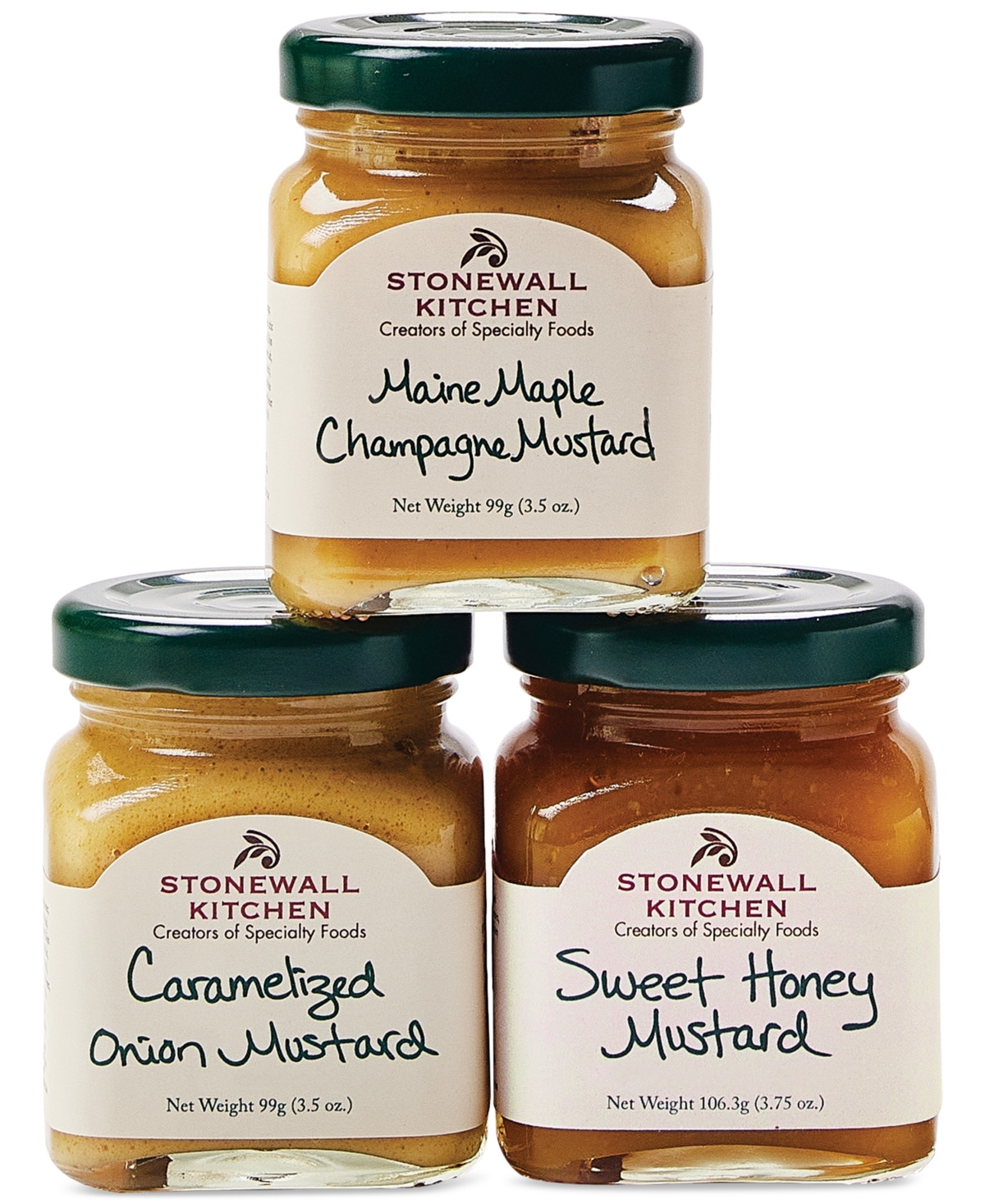 Stonewall Kitchen Holiday Mustard Tree Gift Box, 3 Piece Set