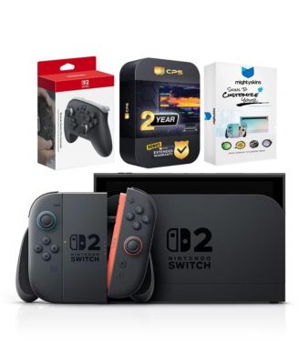 Switch 2 Mario Kart World Bundle with Pro Controller, MightySkins Code and 2 CPS Year Extended Warranty