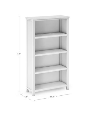 Taiga 4-Shelf Bookcase - Navy: 54" Bookshelf and Storage Unit for Bedrooms or Playrooms, Wooden Shelving for Books, Toys, School Supplies