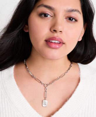 Crystal Charm Lariat Necklace, 16" + 3" extender, Macy's Exclusive
