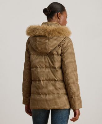 【Lauren Ralph Lauren】Faux-Fur Hooded パファー コート Lauren Ralph Lauren Women's Faux-Fur Hooded Puffer Coat - Macy's