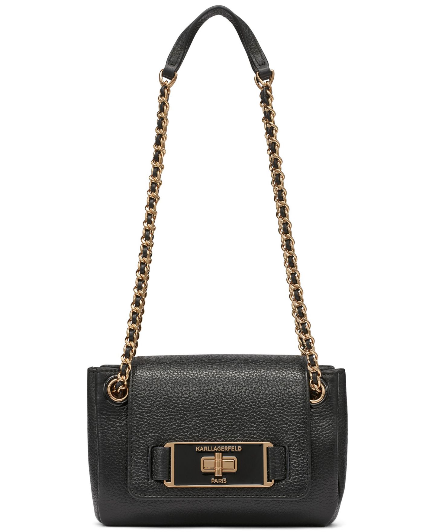 Женская сумка KARL LAGERFELD PARIS Bridgette Crossbody, цвет: Чёрный / Золотой — фото 1