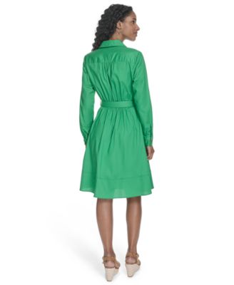 Women's V-Neck Long-Sleeve A-Line Dress