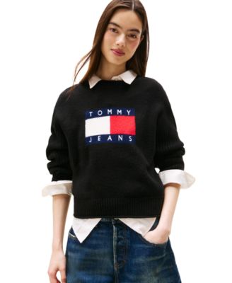 Women's Melange-Flag Crewneck Sweater